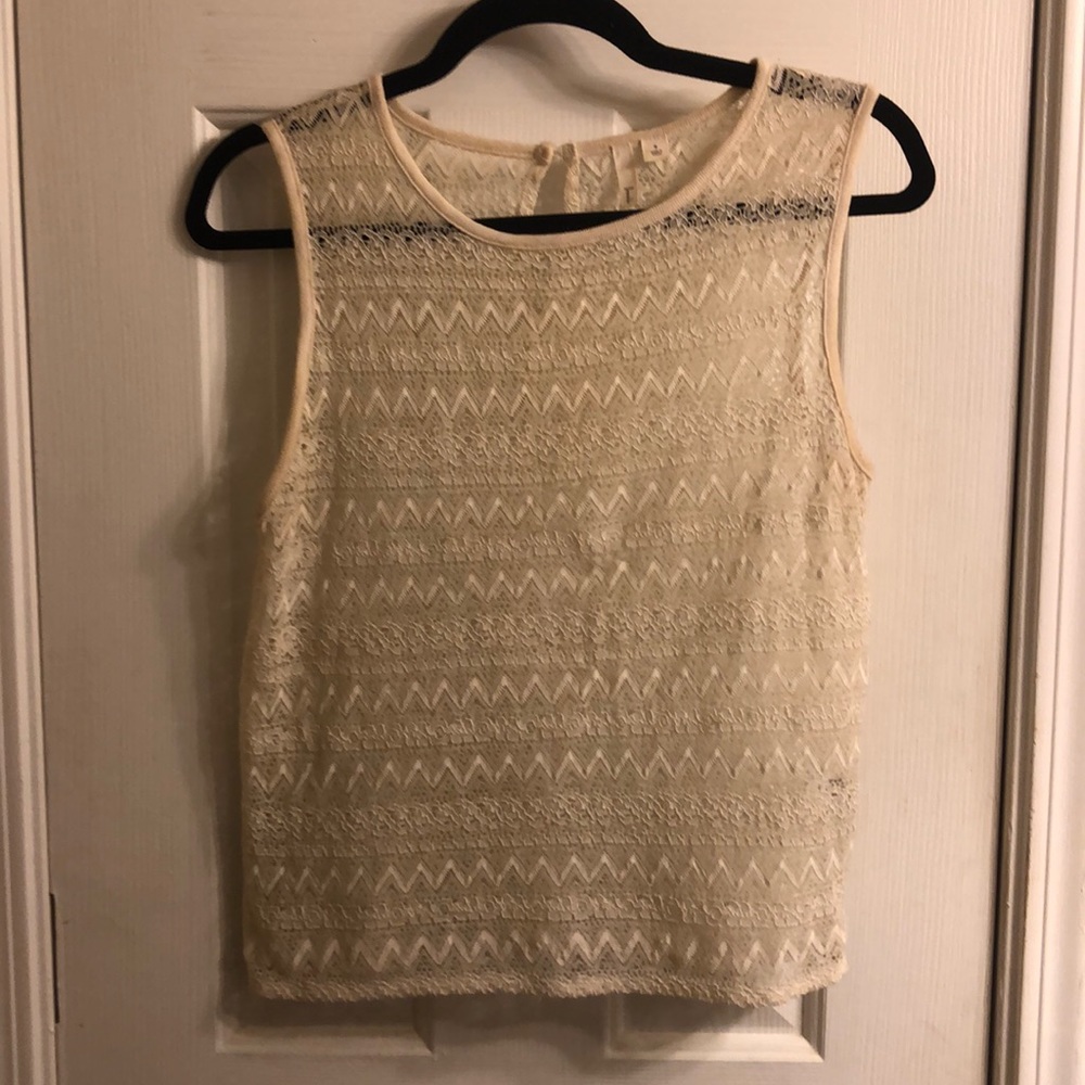 Ivory lace tank